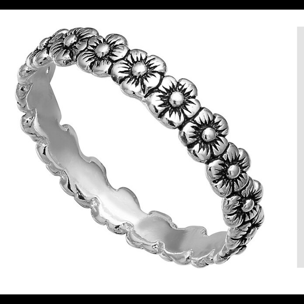 Flower sterling silver ring